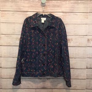 Coldwater Creek embroidered denim jacket